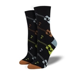 Women's Guitar Socks - Black