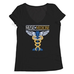 Music is Medicine Ladies V-Neck T Shirt