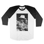 John Lee Hooker Black & White Photo Baseball T-Shirt