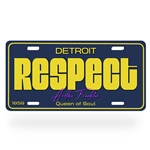 Aretha Franklin "Respect" License Plate