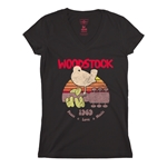 Bird & Guitar Woodstock V-Neck T Shirt - Women's