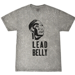 Wood Cut Lead Belly T-Shirt - Steel Grey Mineral Wash