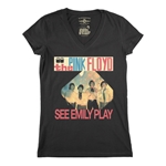 Pink Floyd See Emily Play V-Neck T Shirt - Women's