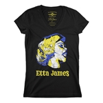 Vintage Grain Etta James V-Neck T Shirt - Women's