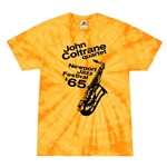 John Coltrane at Newport Jazz Festival Tie-Dye T-Shirt - Newport Yellow