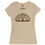 Classic Brown Sun Records Logo Ladies T Shirt - Relaxed Fit