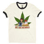 Animated Cheech & Chong Weed Are The World Ringer T-Shirt