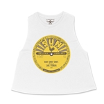 Sun Records Carl Perkins Blue Suede Shoes Racerback Crop Top - Women's