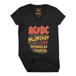 AC/DC Ballbreaker World Tour V-Neck T Shirt - Women's
