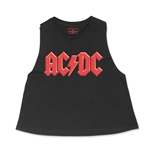 Red AC/DC Logo Racerback Crop Top - Women's