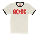 Red AC/DC Logo Ringer T-Shirt