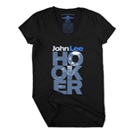 Stacked John Lee Hooker V-Neck T Shirt - Women's