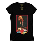 Tom Petty Red Guitar V-Neck T Shirt - Women's