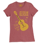 Sun Records Halftone Guitar Ladies T Shirt - Relaxed Fit