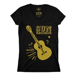 Sun Records Halftone Guitar V-Neck T Shirt - Women's