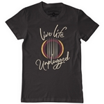 Live Life Unplugged Guitar T-Shirt - Classic Heavy Cotton