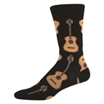 Men's Guitar Socks Black Crew