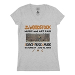 Woodstock Ticket & Symbol Shirt V-Neck T Shirt - Women's