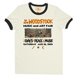 Woodstock Ticket & Symbol Shirt Ringer T-Shirt