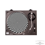 Black & White Drillbit Optical Illusion Turntable Slip Mat