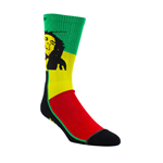 Bob Marley Silhouette Crew Knit Socks - 1 Pair, RASTA COLOR