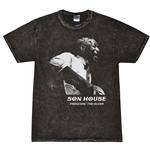 Graphic Son House Contrast T-Shirt - Black Mineral Wash