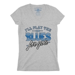 I'll Play The Blues For You V-Neck T Shirt - Women's