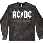 AC/DC Back in Black Long Sleeve T-Shirt - Black Mineral Wash