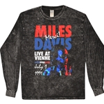 Miles Davis Live in France Vintage Concert Long Sleeve T-Shirt - Black Mineral Wash