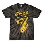 John Coltrane at Newport Jazz Festival Tie-Dye T-Shirt - Black