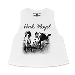 One Color Pink Floyd Atom Heart Mother Racerback Crop Top - Women's