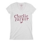 Charlie Parker Mauve Logo V-Neck T Shirt - Women's