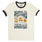 Hippies Welcome Love Woodstock Ringer T-Shirt
