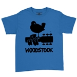 Woodstock Black Bird & Guitar Logo Youth T-Shirt - Lightweight Vintage Children & Toddlers