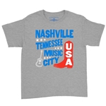 Nashville Music City USA Youth T-Shirt - Lightweight Vintage Children & Toddlers