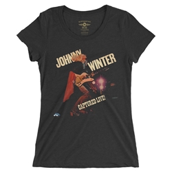 Johnny Winter Captured Live Ladies T Shirt