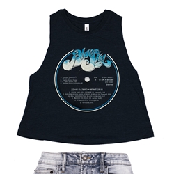 Johnny Winter Vinyl Record Racerback Crop Top - Women's