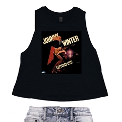 Johnny Winter Captured Live Racerback Crop Top - Women's