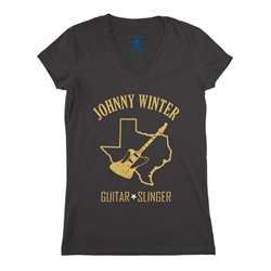 Texas Johnny Winter V-Neck T Shirt - Women's