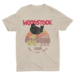 Bird & Guitar Woodstock T-Shirt - Lightweight Vintage Style