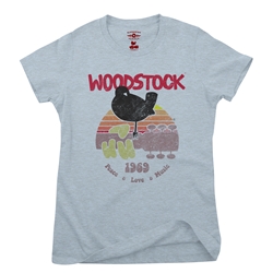 Bird & Guitar Woodstock Ladies T Shirt