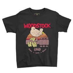 Bird & Guitar Woodstock Youth T-Shirt - Lightweight Vintage Children & Toddlers