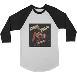 Johnny Winter Captured Live Baseball T-Shirt