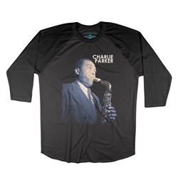 Colorized Charlie Parker Baseball T-Shirt