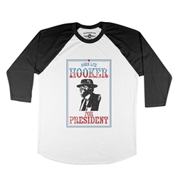 Official John Lee Hooker for President Baseball T-Shirt