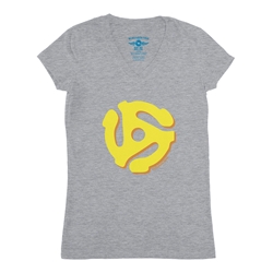 45 Record Adapter Ladies V-Neck T Shirt