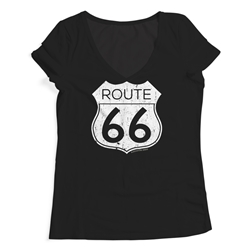 Route 66 Ladies V-Neck T Shirt