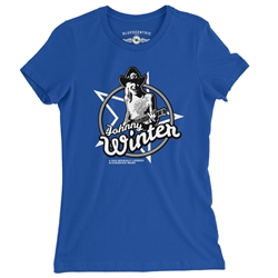 Officially Licensed Johnny Winter Ladies T Shirt