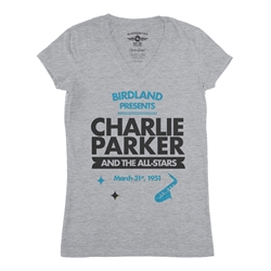 Charlie Parker at Birdland V-Neck T Shirt - Women's