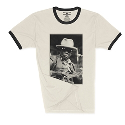 John Lee Hooker Black & White Photo Ringer T-Shirt